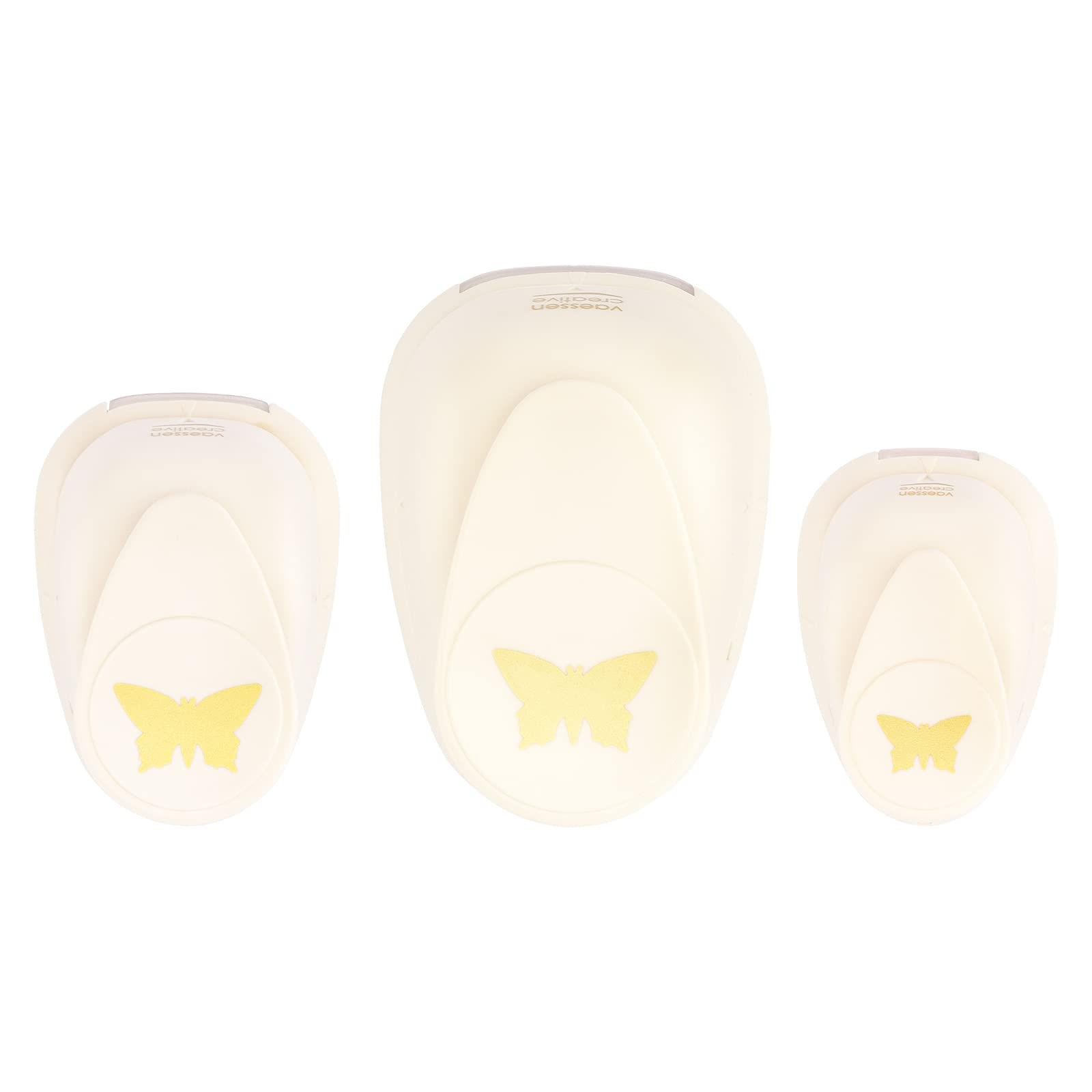 Vaessen Creative Craft Paper Punch - Butterflies - 3 Pcs - Various Sizes - Circle Cutter for Crafting and Card Making