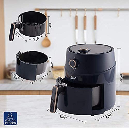 JKM Air Fryer 4.7 Quart, mechanical Air Fryer Oven, Adjustable Timer