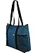 Shoulder Tote with Multiple Pockets and Zipper Closure, Navy