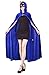 Womens Velvet Hooded Cloak Costumes Halloween Wizard Hooded Party Cape (Blue)