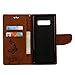 Samsung Galaxy Note 8 Case, ARSUE Shock Absorbing Premium Soft Flip Folio [Kickstand Feature] PU Leather Wallet Butterfly Flower Case with ID&Credit Card Pockets for Samsung Galaxy Note 8,Brown/Bling