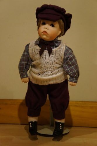 14" Bisque Doll Gebruder Heubach, Pouty Boy, Blue Intaglio Eyes, Closed Mouth