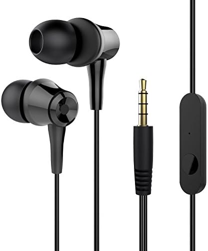 In-Ear Wired Headphones, OUCOMI Wired Earbuds Earphones with Microphone for All 3.5mm Interface Device Black