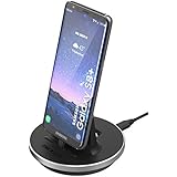 Samsung Galaxy S8 Plus Desktop Charging Dock - Type C Charger (case compatible) by Encased (Black/Aluminium)