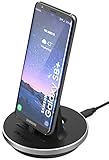 Samsung Galaxy S8 Plus Desktop Charging Dock - Type C Charger (case compatible) by Encased (Black/Aluminium)