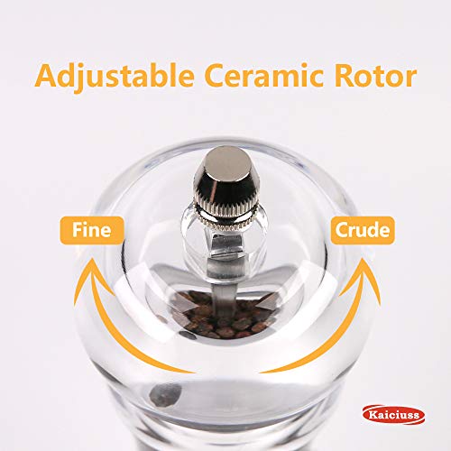 Kaiciuss Salt Pepper Grinder Mill Arcylic,the Best Peppercorn Grinder