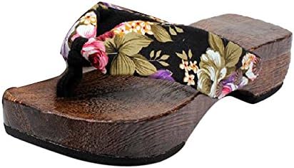VEKDONE Sandals Summer Platform Shoes Wood Women Sandals Clog Wooden Slippers Flip Flops