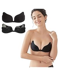 Sujetador adhesivo sin tirantes, 2 unidades, sin espalda, sujetador adhesivo, invisible, sujetador push up para vestido de fiesta de boda de corte bajo