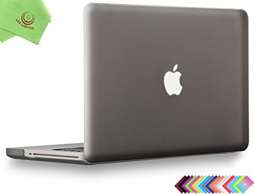 UESWILL Smooth Soft-Touch Matte Frosted Hard Shell Case Cover for MacBook Pro 15" with CD-ROM (Non-Retina)(Model:A1286)+ Microfibre Cleaning Cloth, Gray