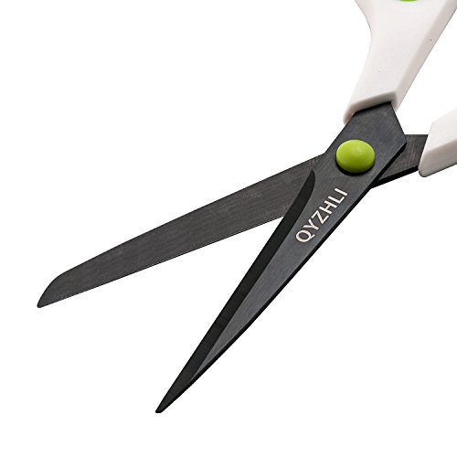 image for Office Scissors- QYZHLI 8 Inch Soft Comfort-Grip Handles & Titanium Sh