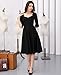 Miusol Women's Retro V Neck Vintage Style Cocktail Party Swing Dress (Large, D-Black)