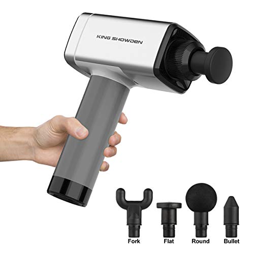 Handheld Deep Tissue Muscle Massager Gun Massage Device with Multiple Heads, Professional Cordless Percussion Vibration Therapy for Body Pain Relief,Neck,Shoulder,Back,Leg,Foot