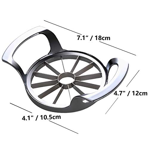 FEITA Stainless Steel Apple Slicer and Corer 12 Blades Food Grade 304 Extra Large Heavy Duty Apple Cutter Divider up to 4 Inch Apples