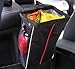 Auto Litter Bag , Car Trash Bag & Organizer By Konsait - Car Garbage Bag - Keep Your Car tidy and Clean - Stylish and Durable Black Cloth Exterior - Wipe Clean leakprof Interior