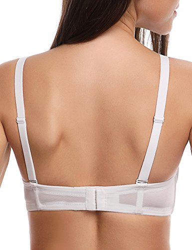 WingsLove Women's Strapless Full Figure Bra Underwire Multiway Contour Plus Size Bra Red Carpet