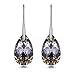 LADY COLOUR Crystal Earrings for Women Jewelry for Women Gifts for Women Earrings Sliver Teardrop Earrings Birthday Christmas Day Gifts for Women Mom Girlfriend Wife Black Dangle Earrings