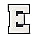 K - White on Black - 4 1/2 Inch Heat Seal/Sew On Chenille Varsity Letter