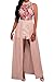 Dokotoo Womens High Neck Sleeveless Embroidery Evening Romper Maxi Long Dresses