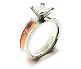 Orange Camouflage Engagement Wedding Ring - 1 Year Warranty