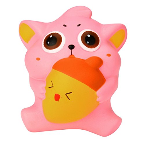 Morecome 10CM Cute Cat Cream Scented Squishy Slow Rising Squeeze Strap Kids Toys Gifts (B) - Thumbnail 5