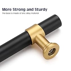 Haliwu 10 Pack Black Cabinet Pulls, Black&Gold