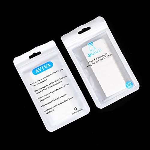 Aviva 120 Pieces Hair Extension Tape Tabs for Replacement adhesive Bonding Double Sided 4 cm x 0.8 cm, 120 Pieces