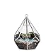NCYP 5.3 inches Silver Handmade Wall Hanging Geometric Glass Terrarium Window Sill Balcony Succulent Planter Small Indoor Decoration Flower Pot Vase Centerpiece for Wedding Table (No Plants)