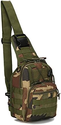 YingTech Military Tactical Crossbody Bags for Men Messenger Chest Bag Pack Casual Bag Oxford Single Shoulder Strap Hiking Daypack Men Fashion (Forest Camo)