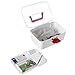 MyGift First Aid Clear Top Case w/Removable Tray & Handle, Family Emergency Kit Storage Organizer