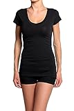 TheMogan Women's Plain Solid Colored V-NECK T-SHIRT TOP