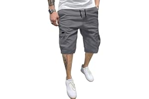 PIDOGYM Men's Casual Cargo Shorts, Waterproof Hiking Shorts Loose Fit Cargo Short with 6 Pockets