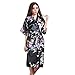 Yidarton Womens Long Fashion Kimono Robe with Peacock and Blossoms