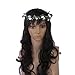 ReNext Rose Flowers Branch Festival Wedding Garland Head Wreath Crown Floral Halo Headpiece Photography Tool Adult Size (White and Green)