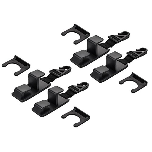 LOYMR 4 Pack Universal Car Vehicle Back Seat Headrest Hanger Hook for Shopping Bags Coats Purse Grocery Bottle Adapter Storage Hooks (Black )