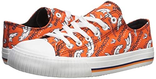 FOCO Denver Broncos NFL Womens Low Top Repeat Print Canvas Shoes