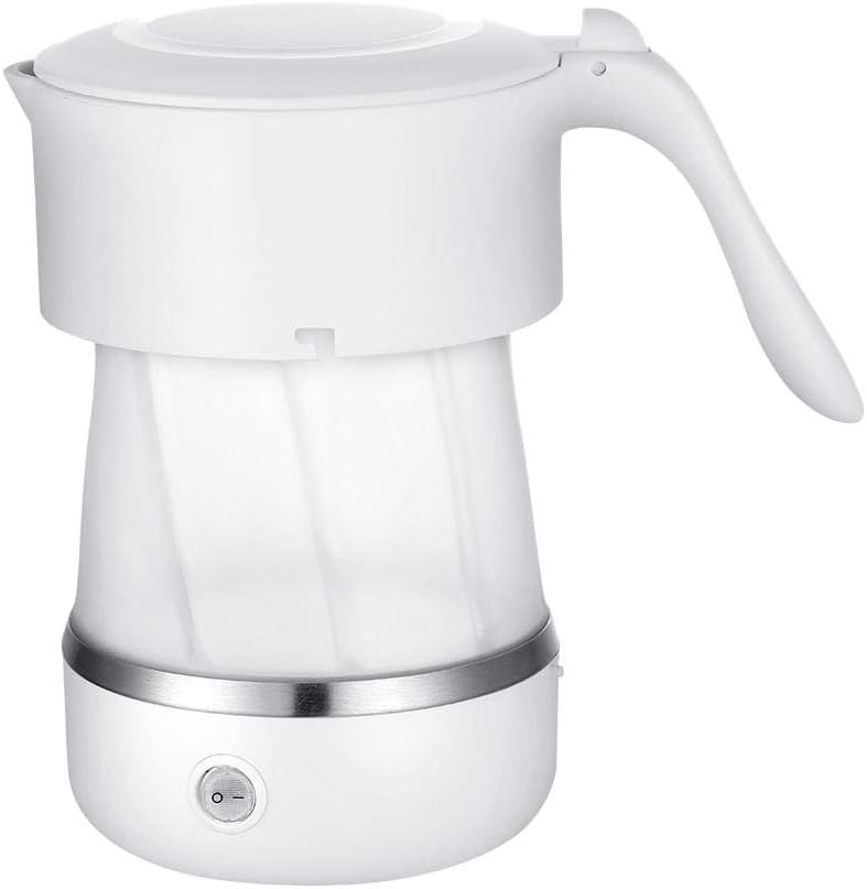 Travel Foldable Electric Kettle,Alloet 600W Mini Folding Portable Travel Kettle Food Grade Silicone Water Boiler 110-240V Global Plug for Camping Fast Water Boiling Cook Water Heating Milk Tea Coffee