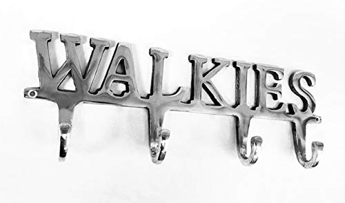 Chattels Walkies Dog Pet Lead Leash Holder Rack 4 Hooks Walkies Aluminium Wall Hook Hanger Chrome Colour