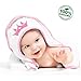 Organic Bamboo Baby Hooded Towel with A Cute Animal Scrubber | Super Soft and Absorbent | Baby Towel with Hood | Kids Hooded Bath Towel | Perfect as a Baby Girl Shower Gift - Pink - My Little Royal