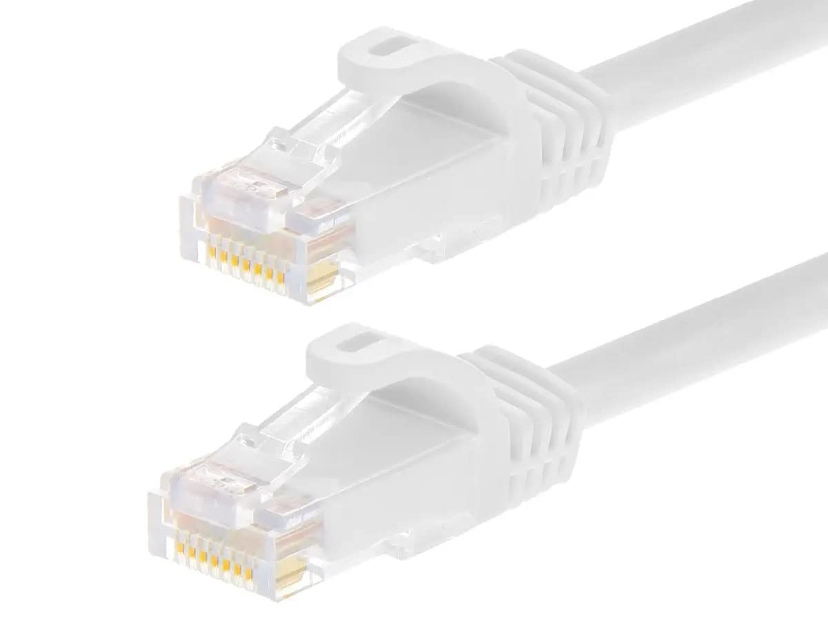 Monoprice Cat6 10ft White 12-Pk Patch Cable UTP 24AWG 550MHz Pure Bare Copper Snagless RJ45 Flexboot Series Ethernet Cable