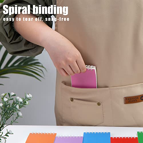 Koogel Top Bound Pocket Notebooks, Small Spiral Memo Pads Lined 3x5 Ruled Pocket Notebook Durable Cover Notebooks 50 Sheets/6 Pads for Office School Memo Tactical Steno Pads