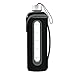 32 Oz Glass Water Bottle Insulated Sleeve Leak Proof Lids Time Markings & Measurements BPA Free For To-Go Travel At Home Reusable Safe For Hot Liquids Tea Coffee Daily Intake (Tuxedo Black)