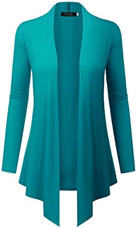 A Blues Man Women's Classic Versatile Soft Open Front Lightweight Drape Cardigan Light Blue M