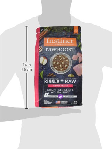 INSTINCT RAW BOOST INDOOR HEALTH, NATURAL DRY CAT FOOD WITH FREEZE DRIED PIECES, GRAIN FREE RECIPE – REAL RABBIT, 4.5 LB. BAG