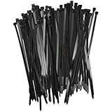KickSpark Cable Ties Heavy Duty | 12 Inch Self Locking Nylon Zip Ties | 122lbs Tensile Strength - Extra Durable | Weatherproof/UV Resistant | Wire / Cord Management