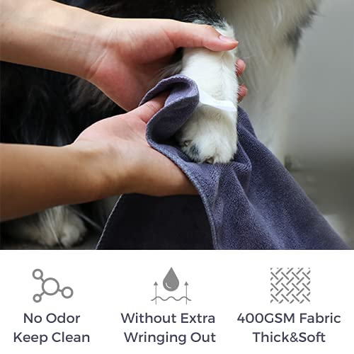 IEDASING\'S CHOICE Dog Towel Pet Towel Microfiber Material 2 Pack Super Absorbent Quick Drying Machine Washable Suitable for Dog Puppy Pet Bathing Beach and Multi-Use, 31inch,Sealed Package
