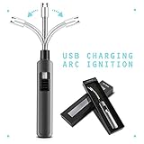 CAMTOA Lighter, USB Rechargable Electric Arc Lighter With the Ignition Flame Safety Switch & Automatic Circuit Breaker & Flameless Windproof Splash Resistant 360° Plasma Flexible Elbow for Outdoor