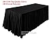 TEKTRUM 6' FT LONG FITTED TABLE SKIRT COVER FOR TRADE SHOW - THICK/HEAVY DUTY/DURABLE FABRIC (Black)