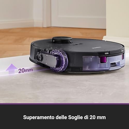 E20 Evo Plus Robot Aspirapolvere e Lavapavimenti, 10.000Pa, Anti-Groviglio, 180min Autonomia, Mappatura LDS, Base Senza Sacchetto, Controllo Vocale