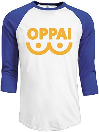 UANLA OppaiLogo 3/4 Sleeve Raglan Baseball T Shirt For Mens RoyalBlue