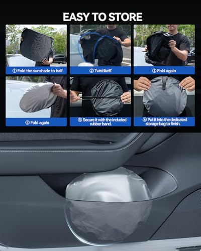 LANTU Windshield Sunshade for Renault Clio 4 IV RS 2013-2019 Foldable Sun Visor Protection with Storage Pocket Blocks UV Rays Sun Umbrella